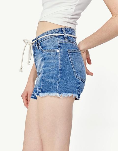 Shorts High Waist Jeans Chiaro