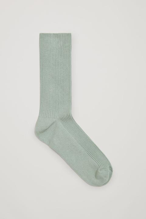 Cotton Ribbed Tall Socks