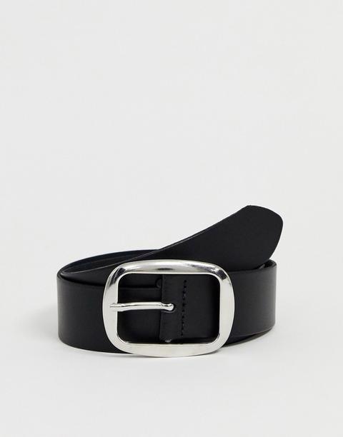 Cinturón De Cuero Para Vaqueros De Asos Design-negro