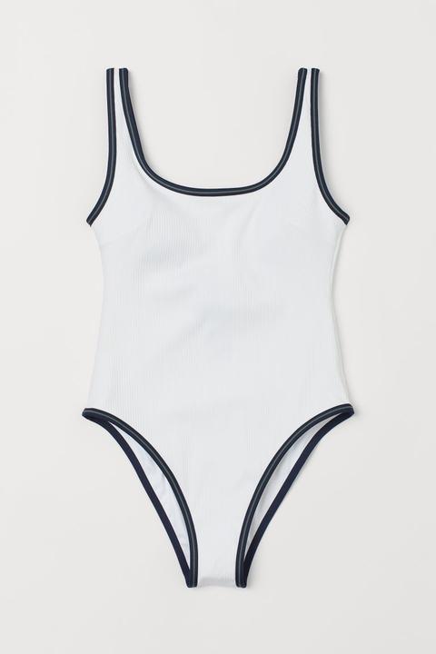 Maillot De Bain Échancré - Blanc