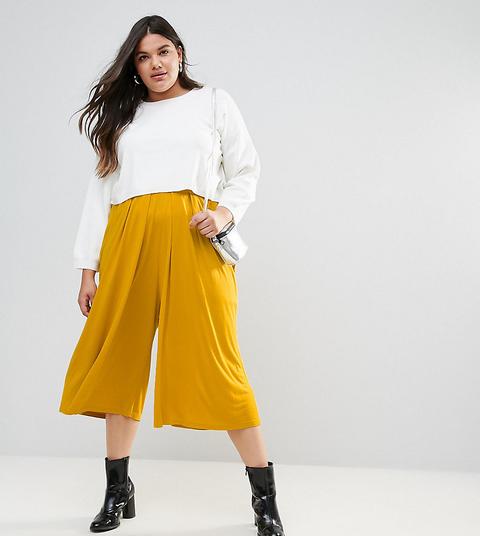 Falda Pantalón De Pernera Ancha Con Pliegues De Asos Curve