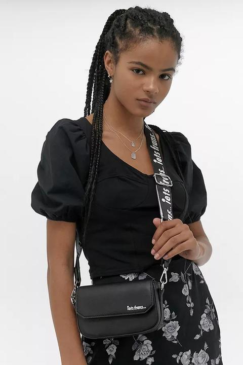 Iets Frans. Faux Leather Crossbody - Black All At Urban Outfitters