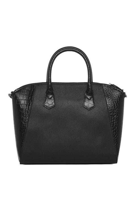 Bolso Tote Negro Con Cremallera