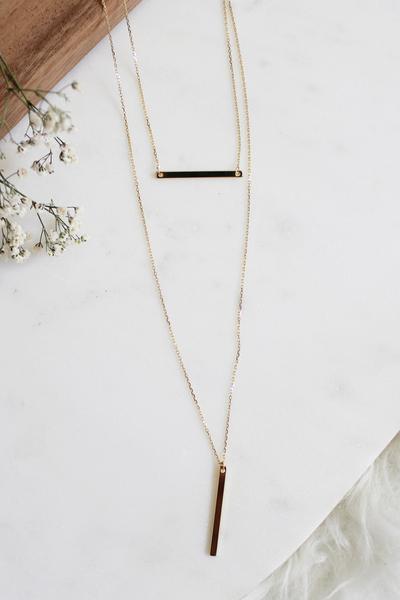 Dainty Layer Bar Necklace