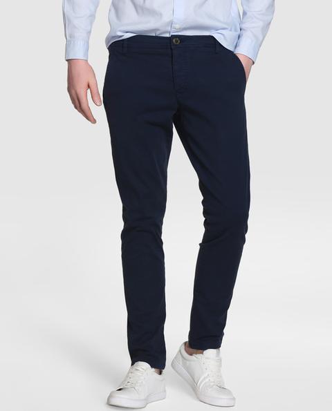 Selected - Chino De Hombre Slim Azul