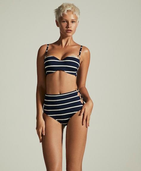 Top A Fascia Bikini Con Righe Alla Marinara