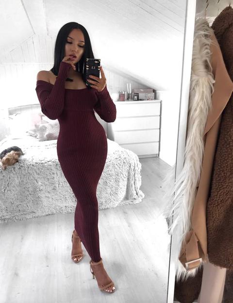 Nicole Ribbed Midi Dress