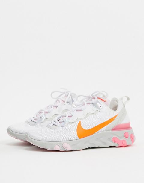 nike react element 55 white and pink