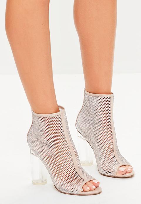 Fishnet ankle clearance boots