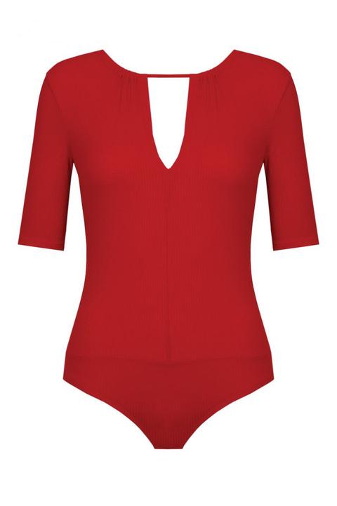 Body Rosso Con Cut Out