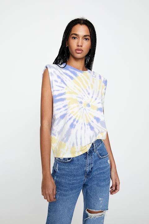 Camiseta Tie-dye Hombreras