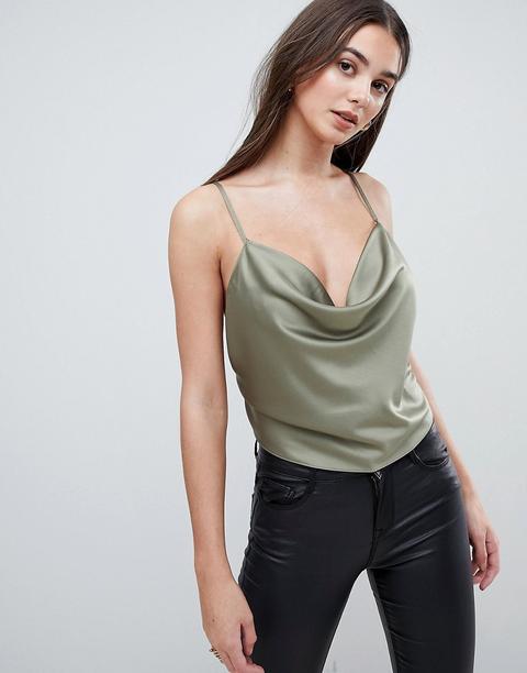 Top Con Cuello Desbocado Y Espalda Abierta De Asos Design