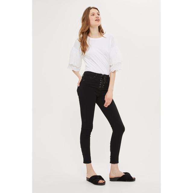Womens Moto Lace Up Fly Jamie Jeans - Black, Black from Topshop on 21  Buttons