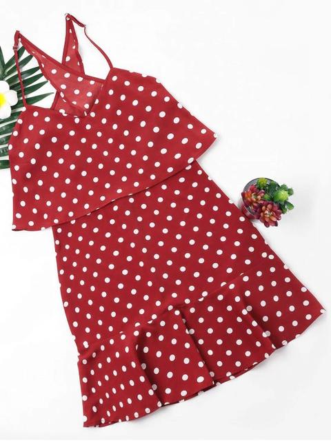 Vestido De Lunares Popover Red