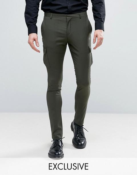 Heart & Dagger - Pantaloni Cargo Super Skinny Eleganti - Verde