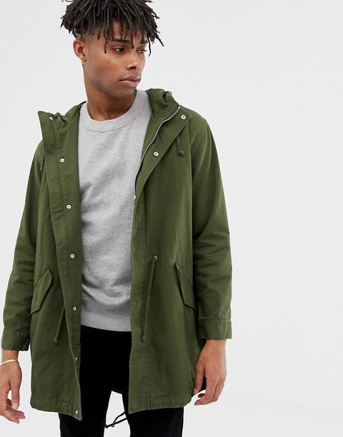 Parka Ligera En Caqui De Asos Design-verde