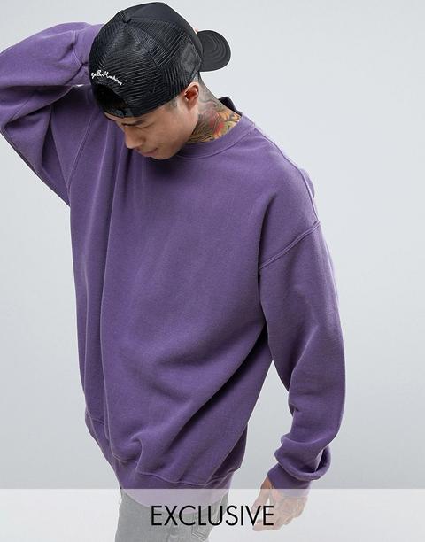 Reclaimed Vintage Inspired - Felpa Oversize Viola Sovratinto - Viola