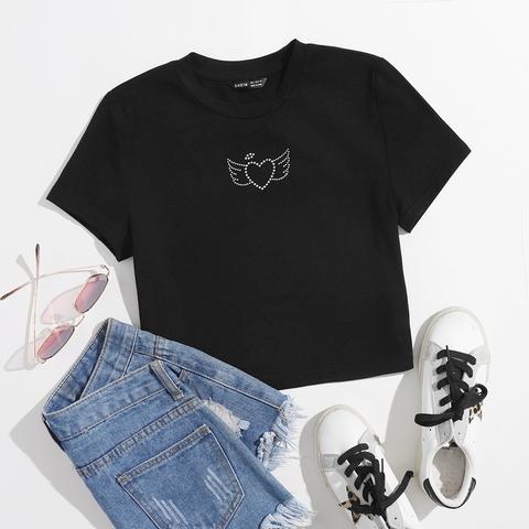 Rhinestone Heart Tee