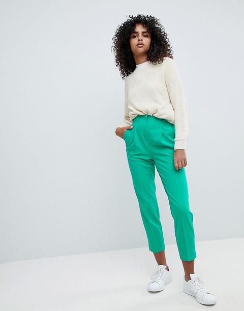 Asos - Mix & Match - Pantaloni A Sigaretta Con Vita Alta - Verde