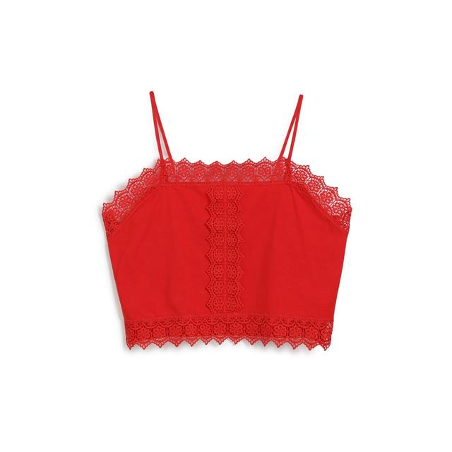 red crochet crop top