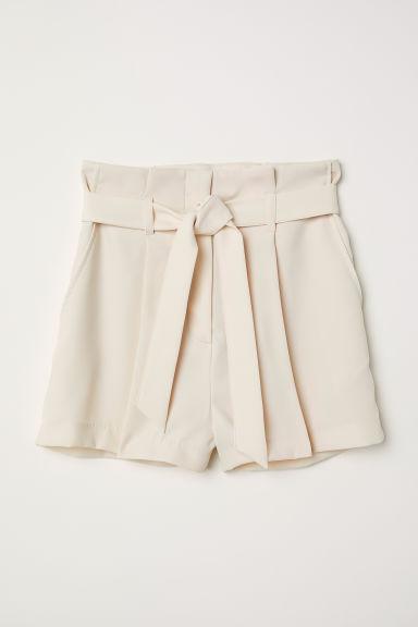 H & M - Shorts Con Cintura Da Annodare - Beige