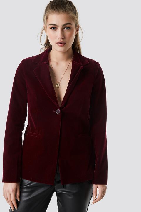 Velvet Loose Fit Blazer Rot