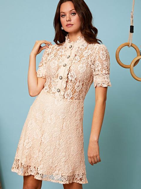 lace mini skater dress
