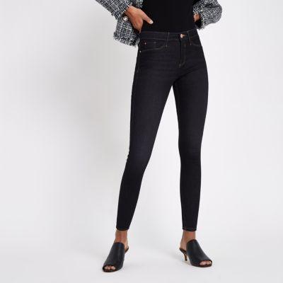 Dark Blue Wash Mid-rise Skinny Molly Jeggings