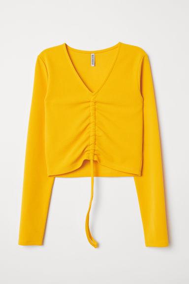 H & M - Top Con Cordón De Ajuste - Amarillo