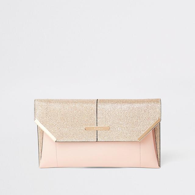 pink clutch bag river island