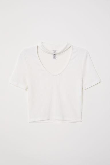 H & M - Top A Costine - Bianco