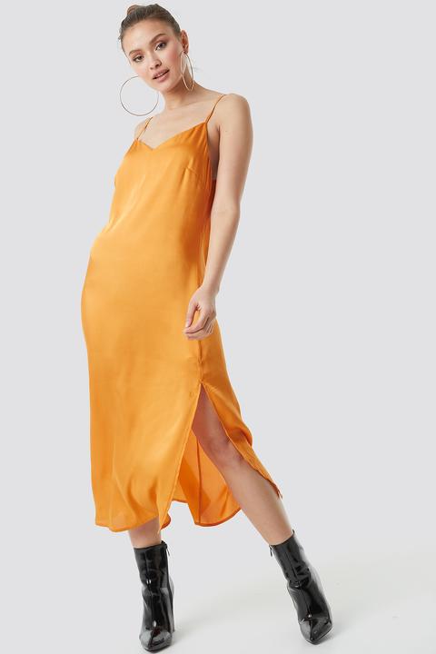 Na-kd Satin Slip Dress - Orange