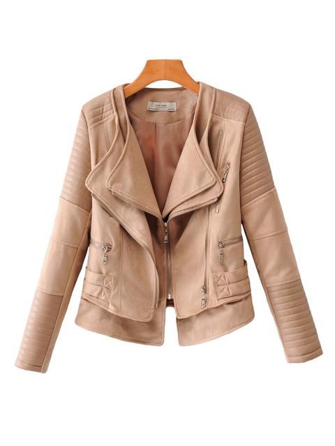 Cazadora Biker De Cuero Sintético