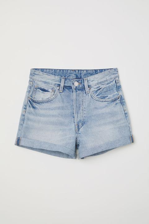 Vaquero Corto Mom Fit - Azul