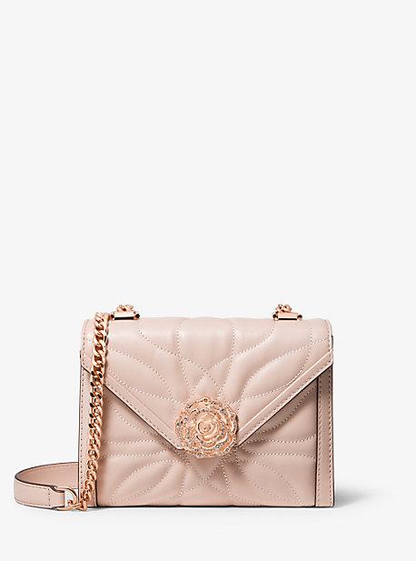 Borsa A Spalla Piccola Whitney Convertibile In Pelle Trapuntata Con Motivo Petali