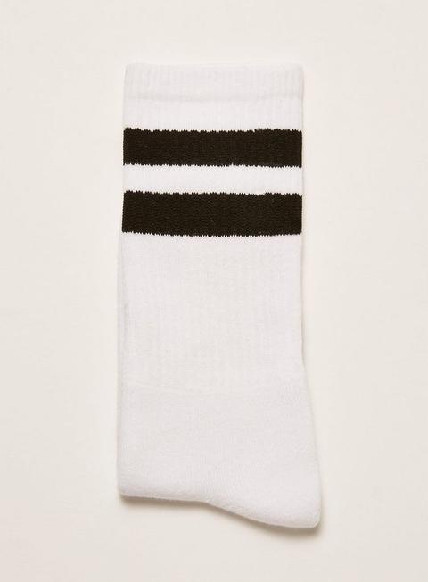 White With Black Stripe Tube Socks
