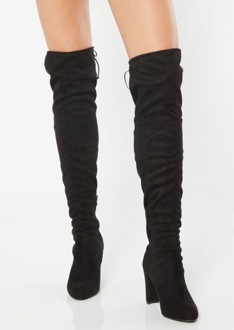 below the knee heeled boots