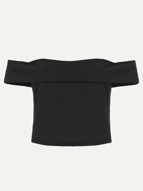 Top Hombro Al Aire - Negro