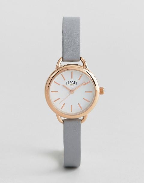 Limit Faux Leather Watch In Grey Exclusive To Asos