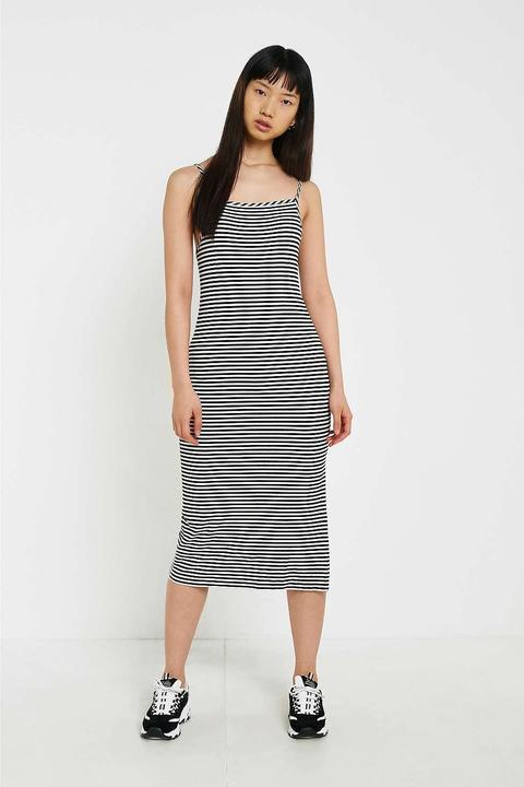 Urban Outfitters - Gestreiftes Midikleid Mit Geradem Ausschnitt - Damen 38