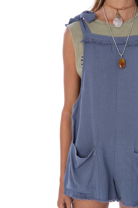 Revolver Linen Romper // Lake