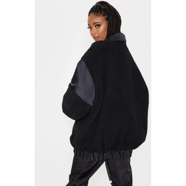 black borg pocket front coat