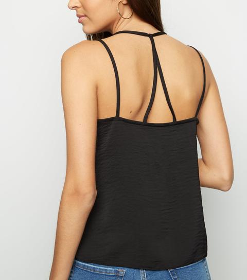 Black Strap Back Cami New Look