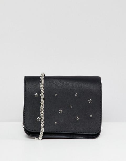 Pull&bear - Borsa A Tracolla Nera Con Borchie A Stella - Nero