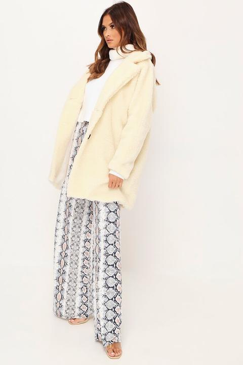 Cream Oversized Borg Coat