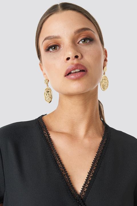 Na-kd Accessories Big Coin Earrings - Gold