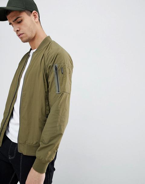 Cazadora Bomber Verde De Nailon Okenfield De Penfield