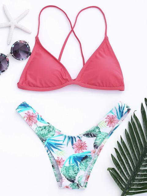 Set Di Bikini Floreali A Vita Bassa Di Criss Cross