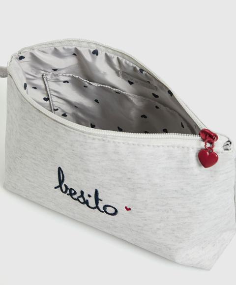 Estuche Besito Color: Gris Talla: M Material: Algodón,poliéster,