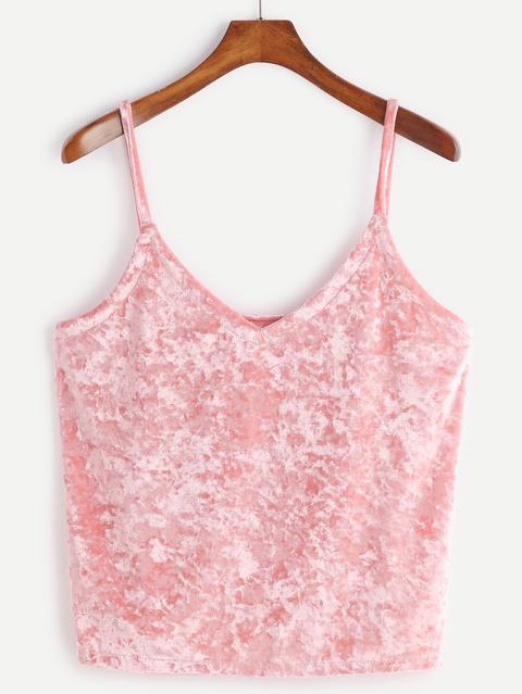 Top In Velluto Rosa Cami